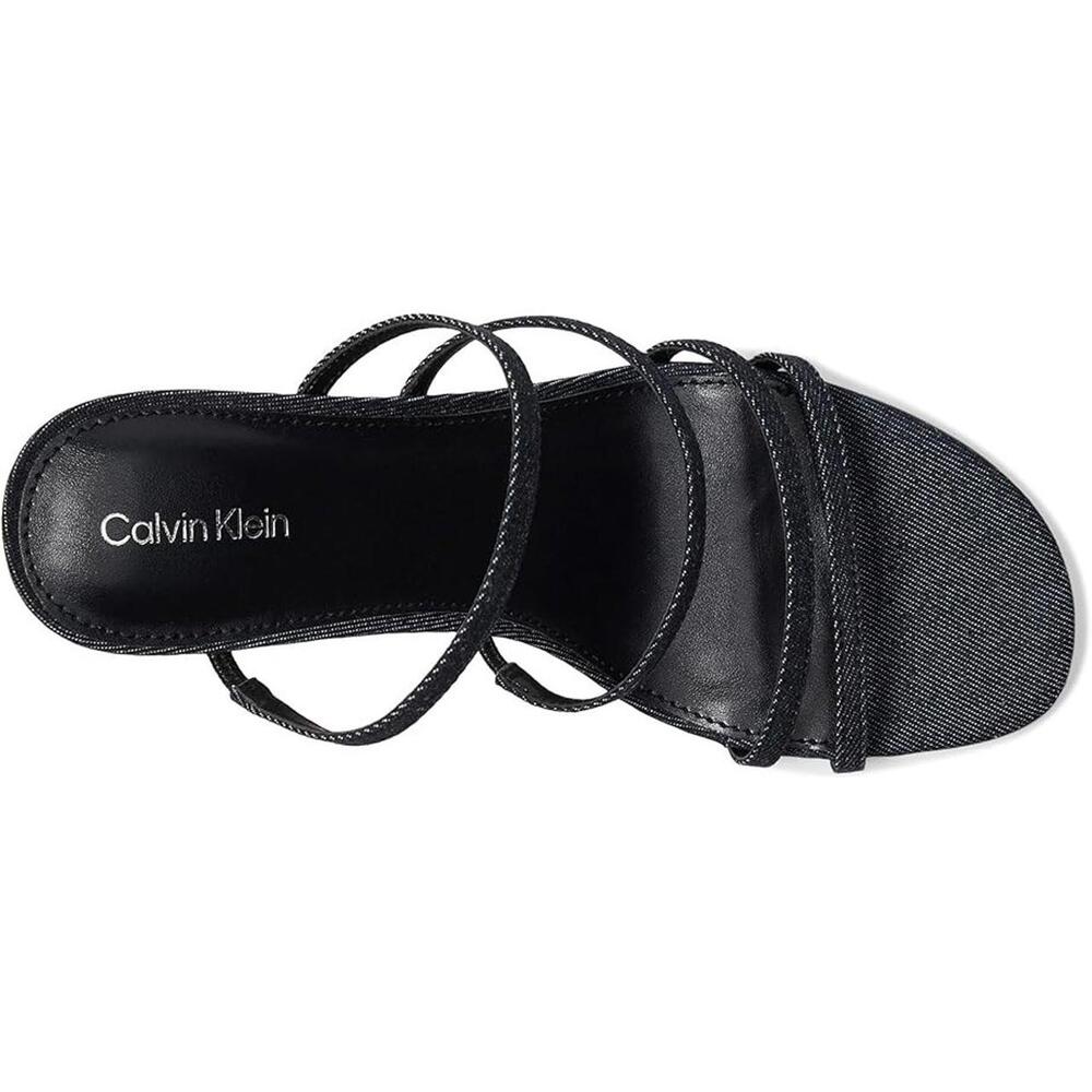 Calvin Klein Womens Jayla Strappy Tapered Heel Sandal Blue Denim Sz 6 $99 MSRP - Picture 2 of 8